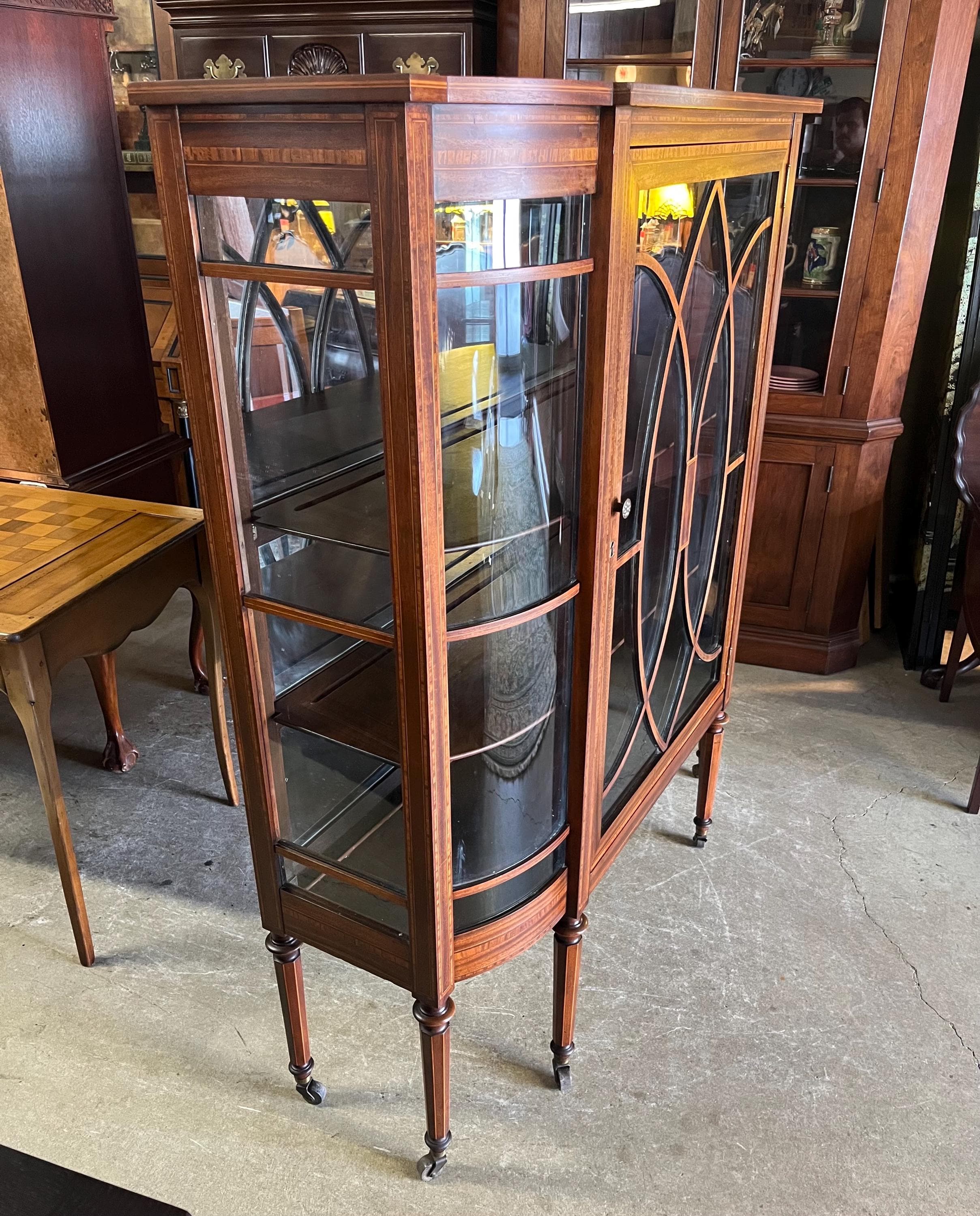Antique Berkey and Gay Sheraton Style Cabinet - Thumbnail 7