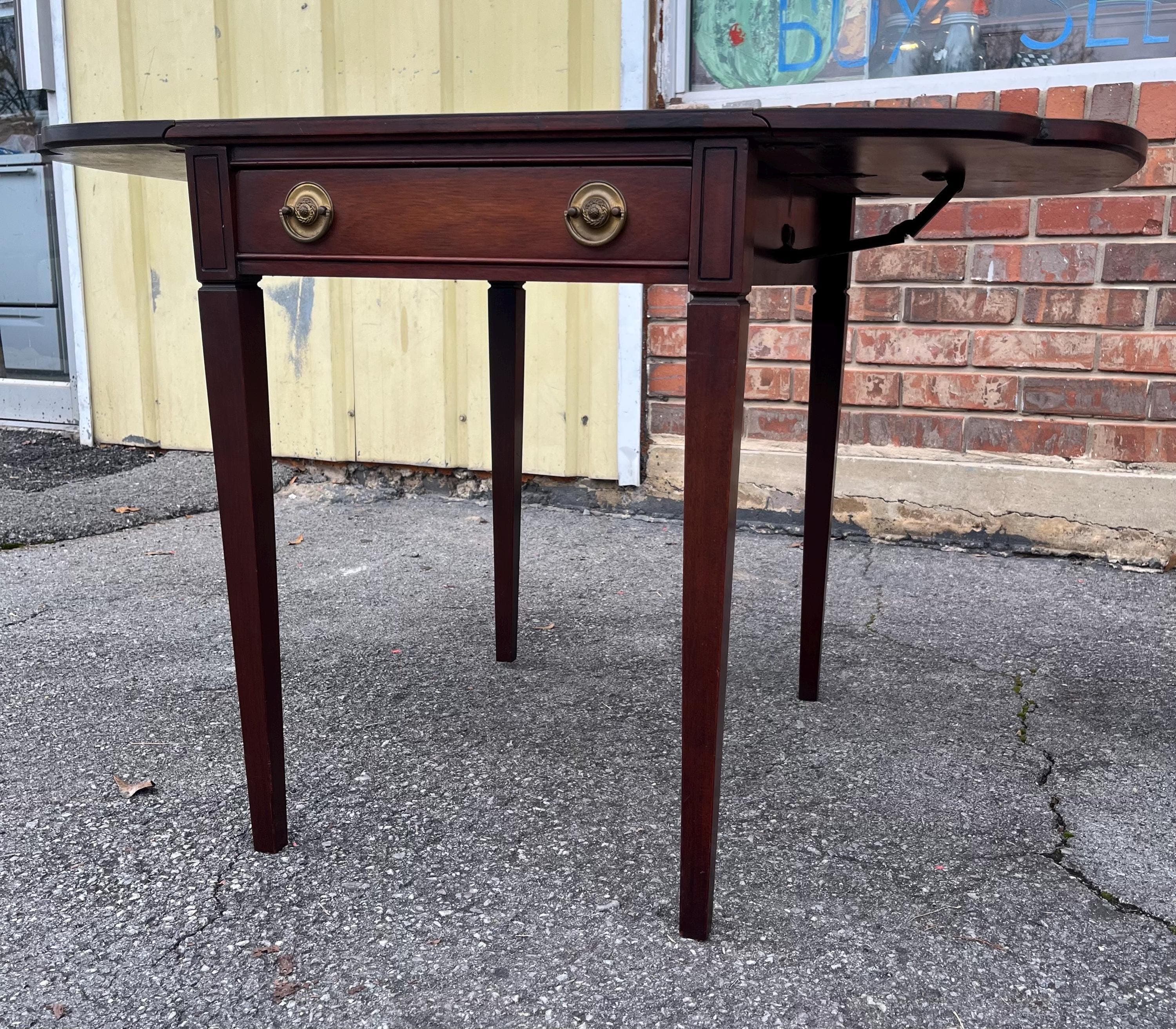 Pair of Leather-Top End Tables by Zangerle - Thumbnail 4