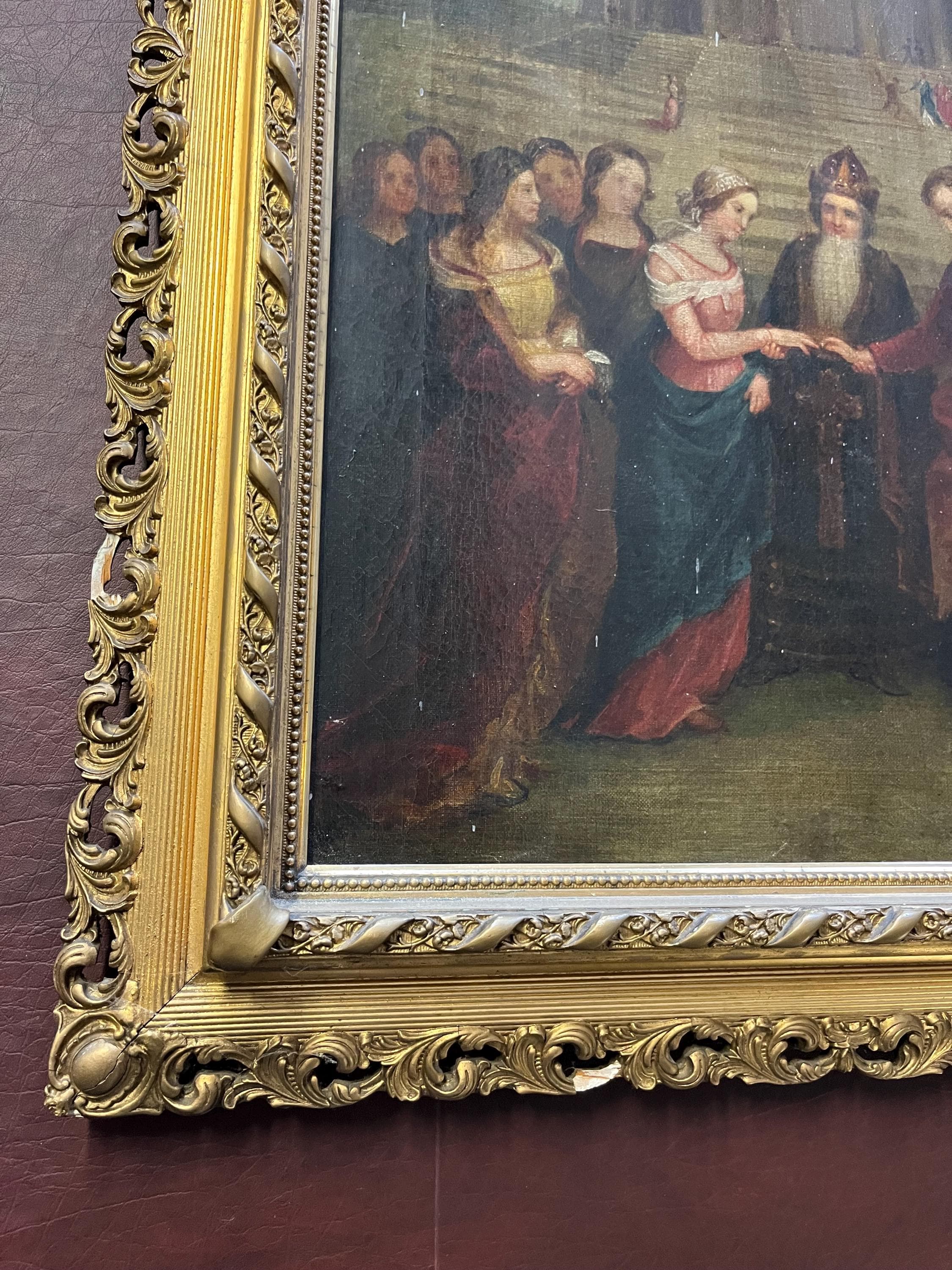 Antique Oil on Canvas After Raphael’s “The Marriage of the Virgin” - Thumbnail 3