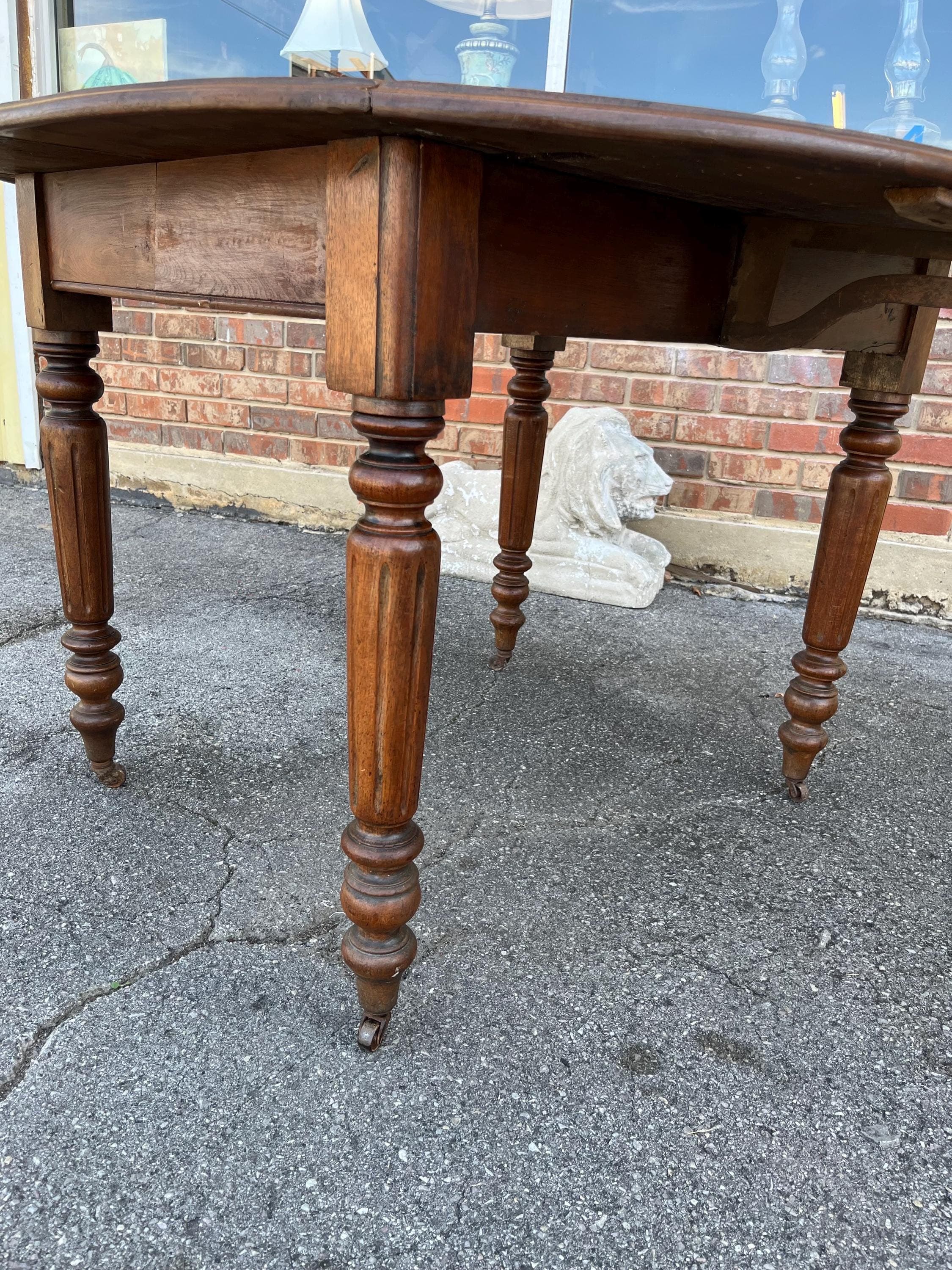 Antique Oak Drop Leaf Table - Thumbnail 11