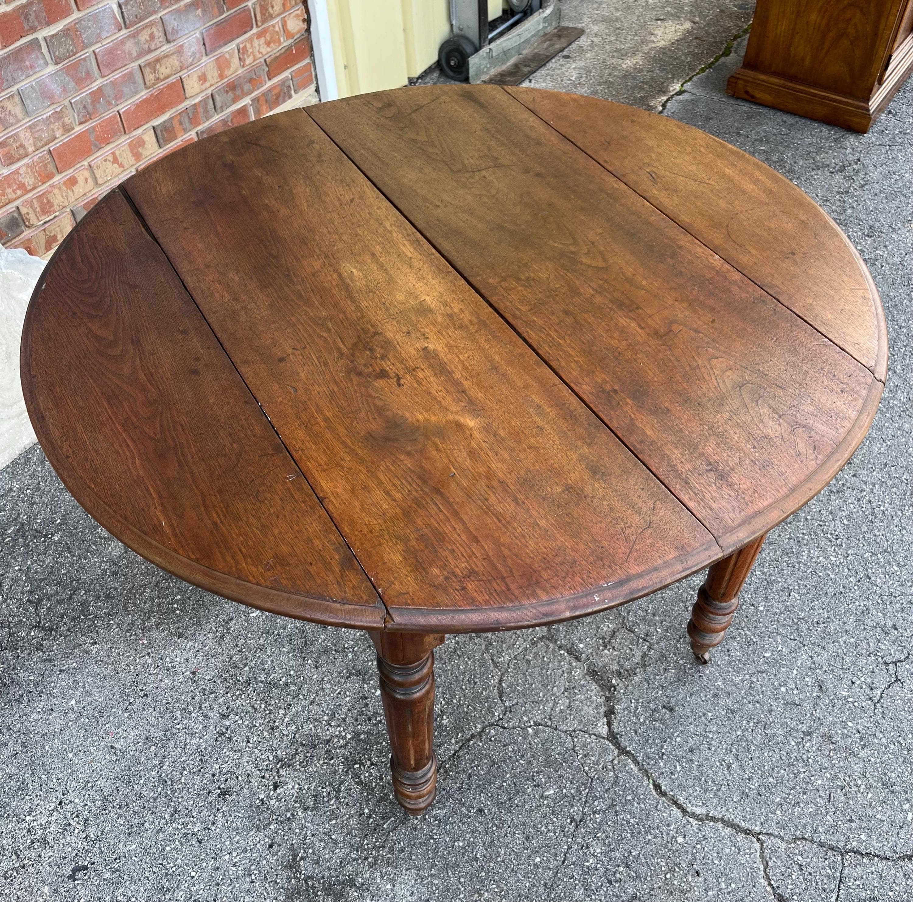 Antique Oak Drop Leaf Table - Thumbnail 9