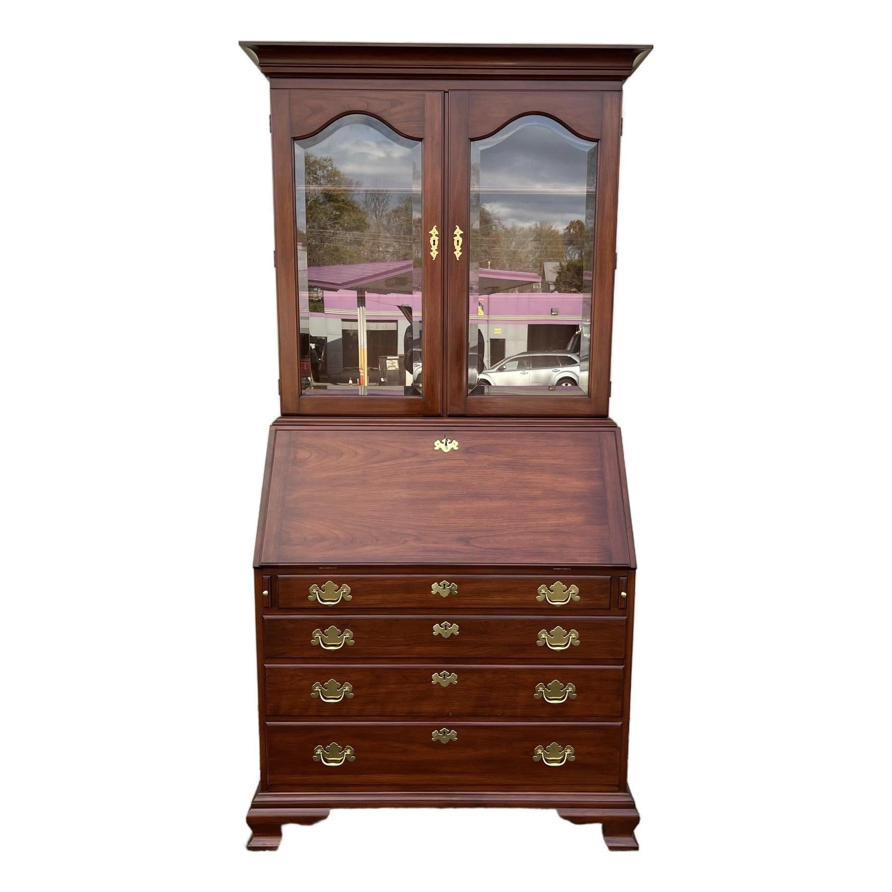 Henkel Harris Cherry Hancock Secretary Bookcase - Image 1