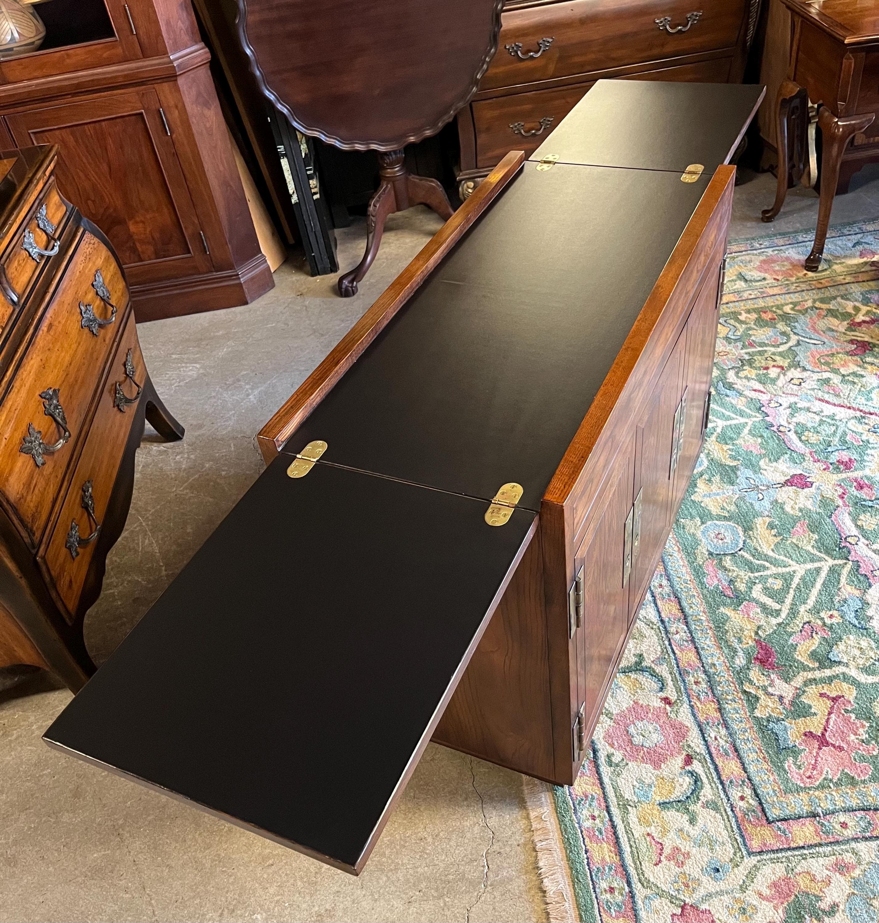 Henredon Campaign Style Bar Cart - Thumbnail 3