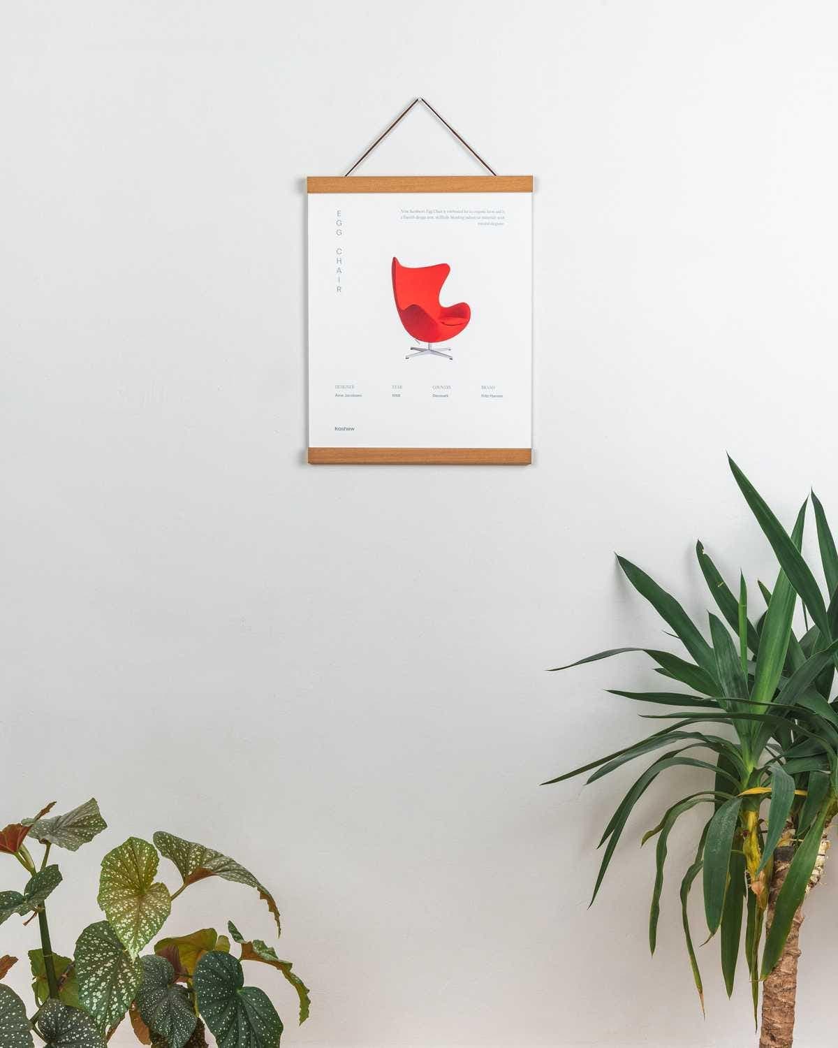 Arne Jacobsen Magnetic Teak Egg Chair Poster Frame - Thumbnail 8