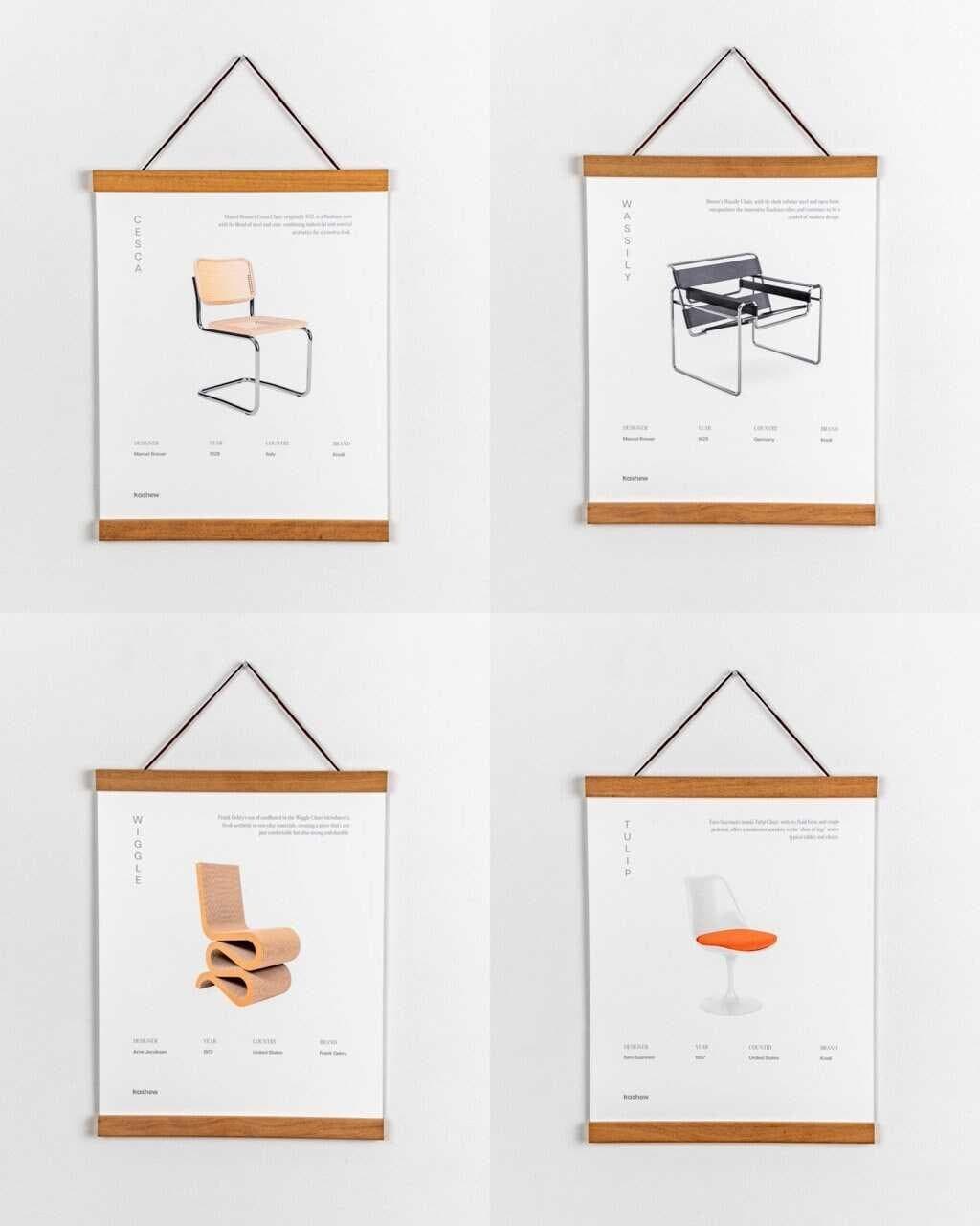 Arne Jacobsen Magnetic Teak Egg Chair Poster Frame - Thumbnail 6