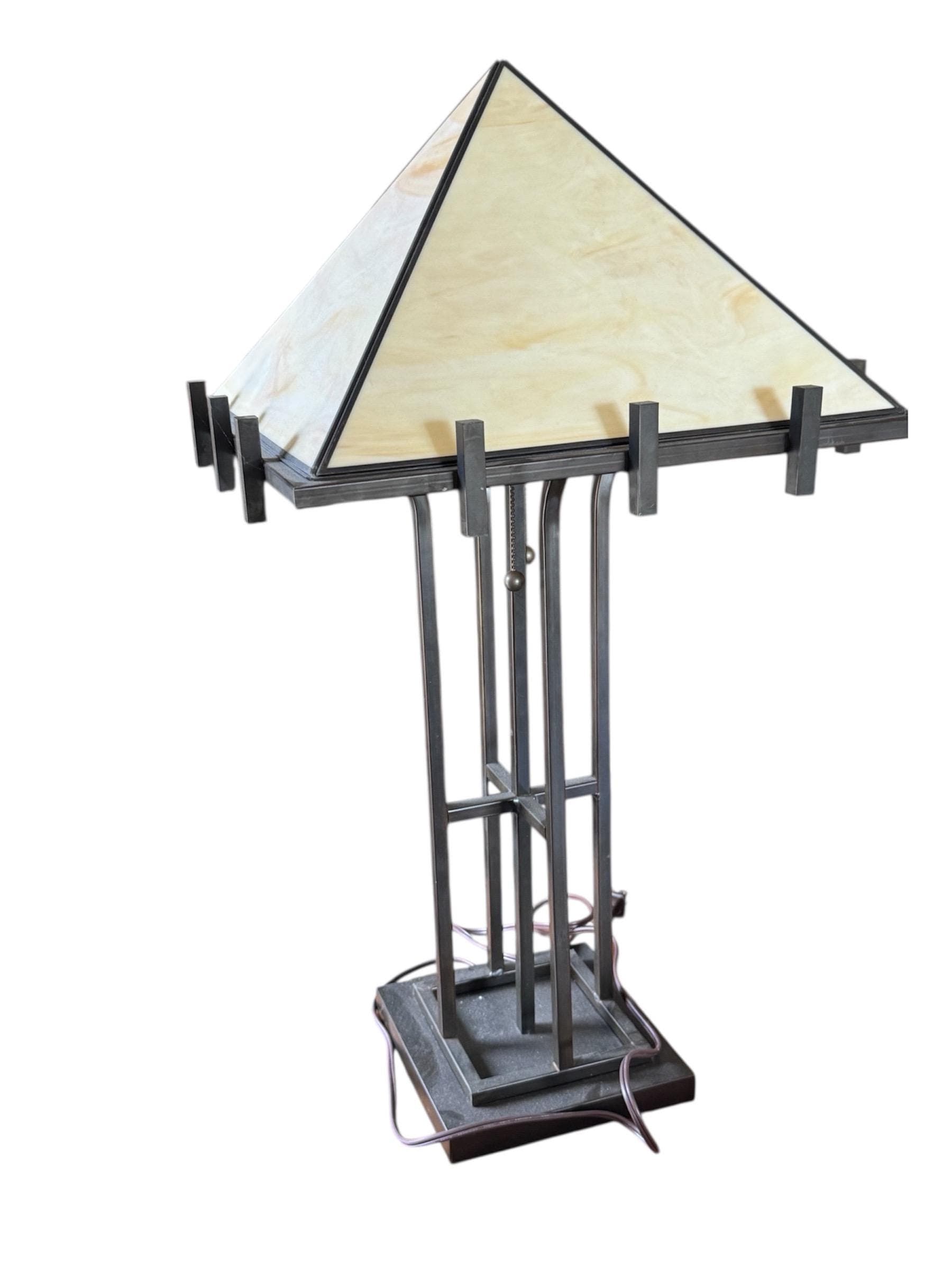 Grand 31" Mission Slag Glass Table Lamp - Thick Prairie Glass - Thumbnail 16