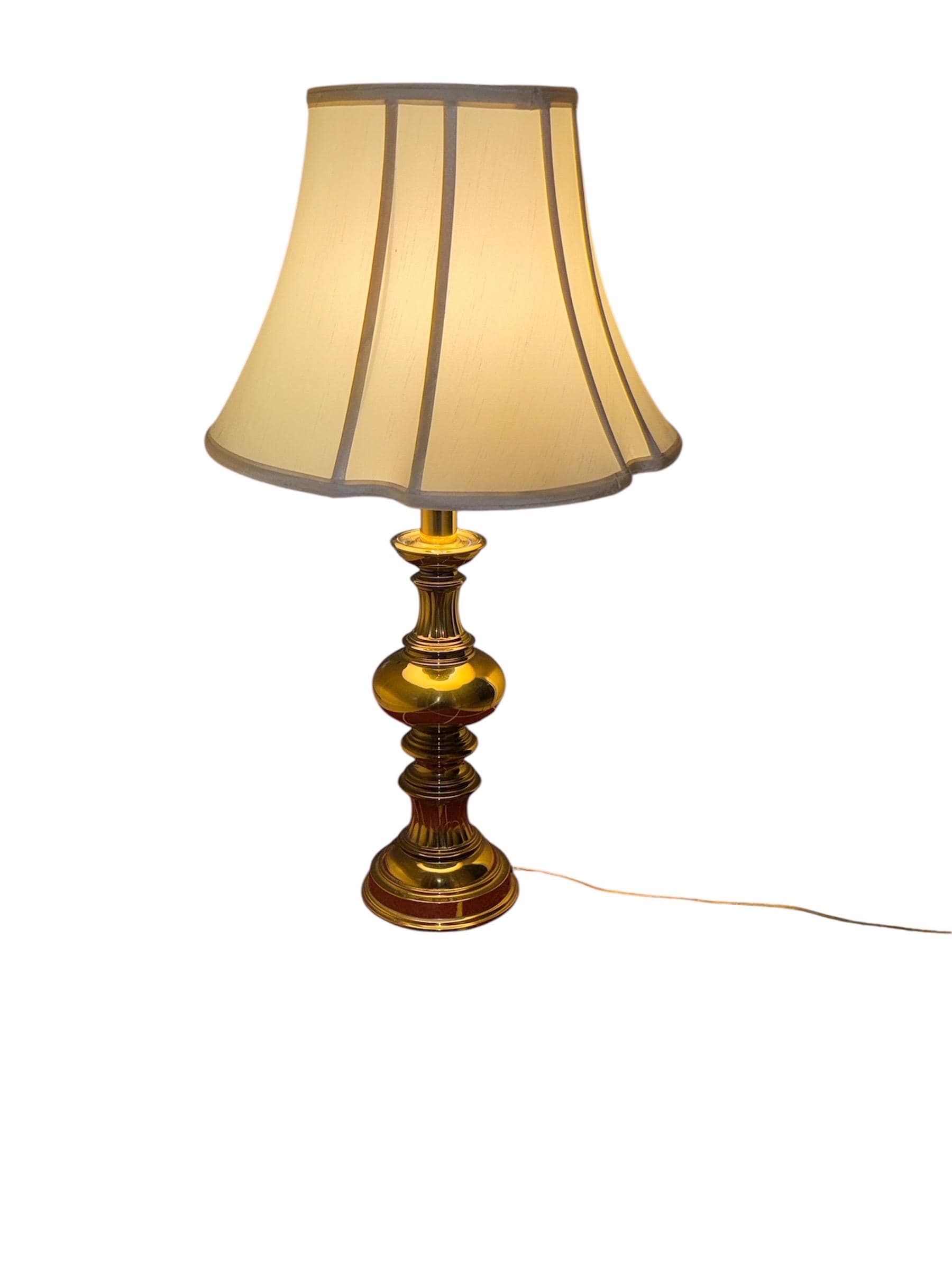 Vintage Brass Urn Table Lamp – Hollywood Regency Stiffel Style, 33" - Thumbnail 2