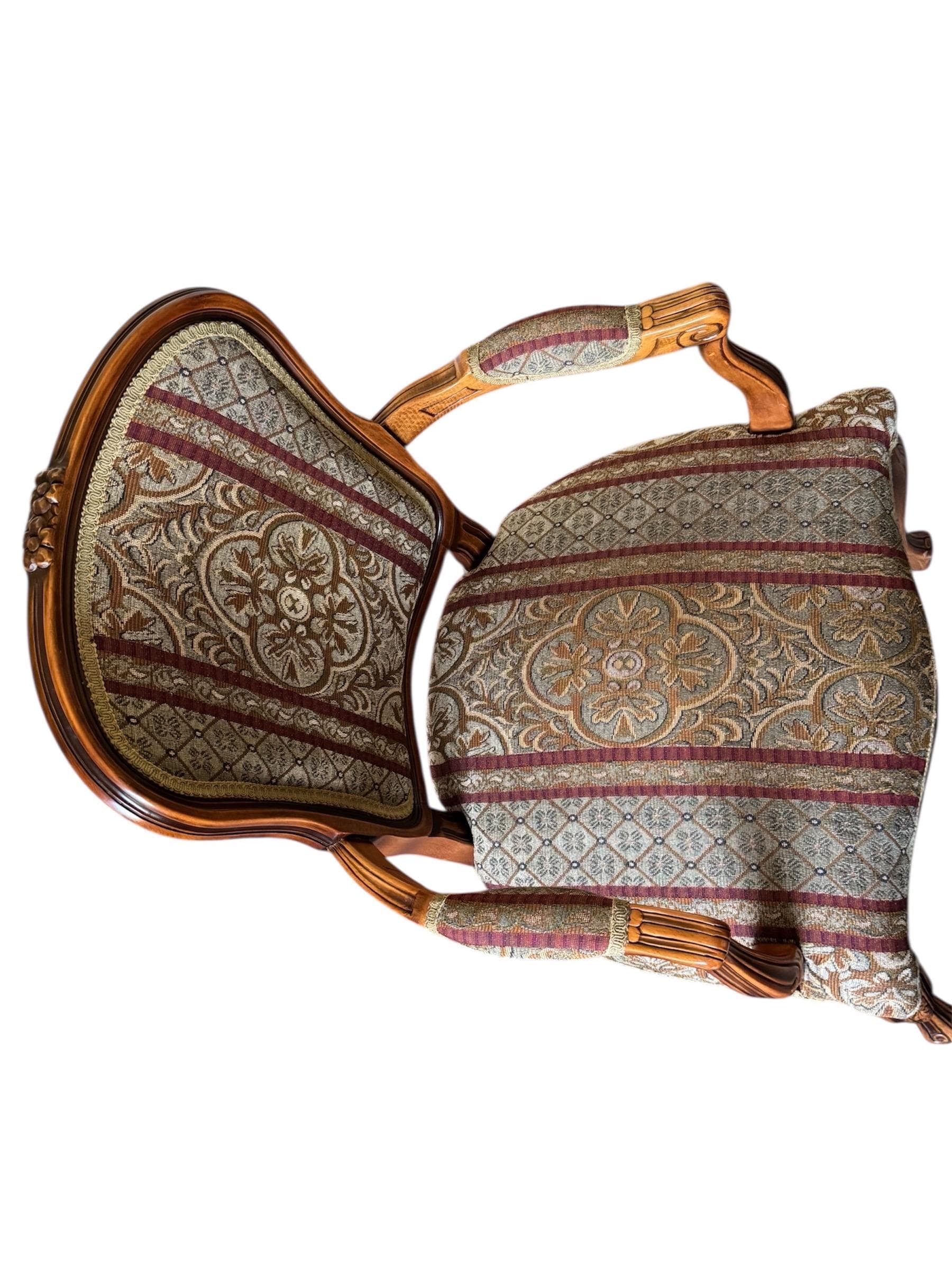 Vintage Louis XV Style Tapestry Armchairs - A Pair by Najarian Furniture - Thumbnail 9