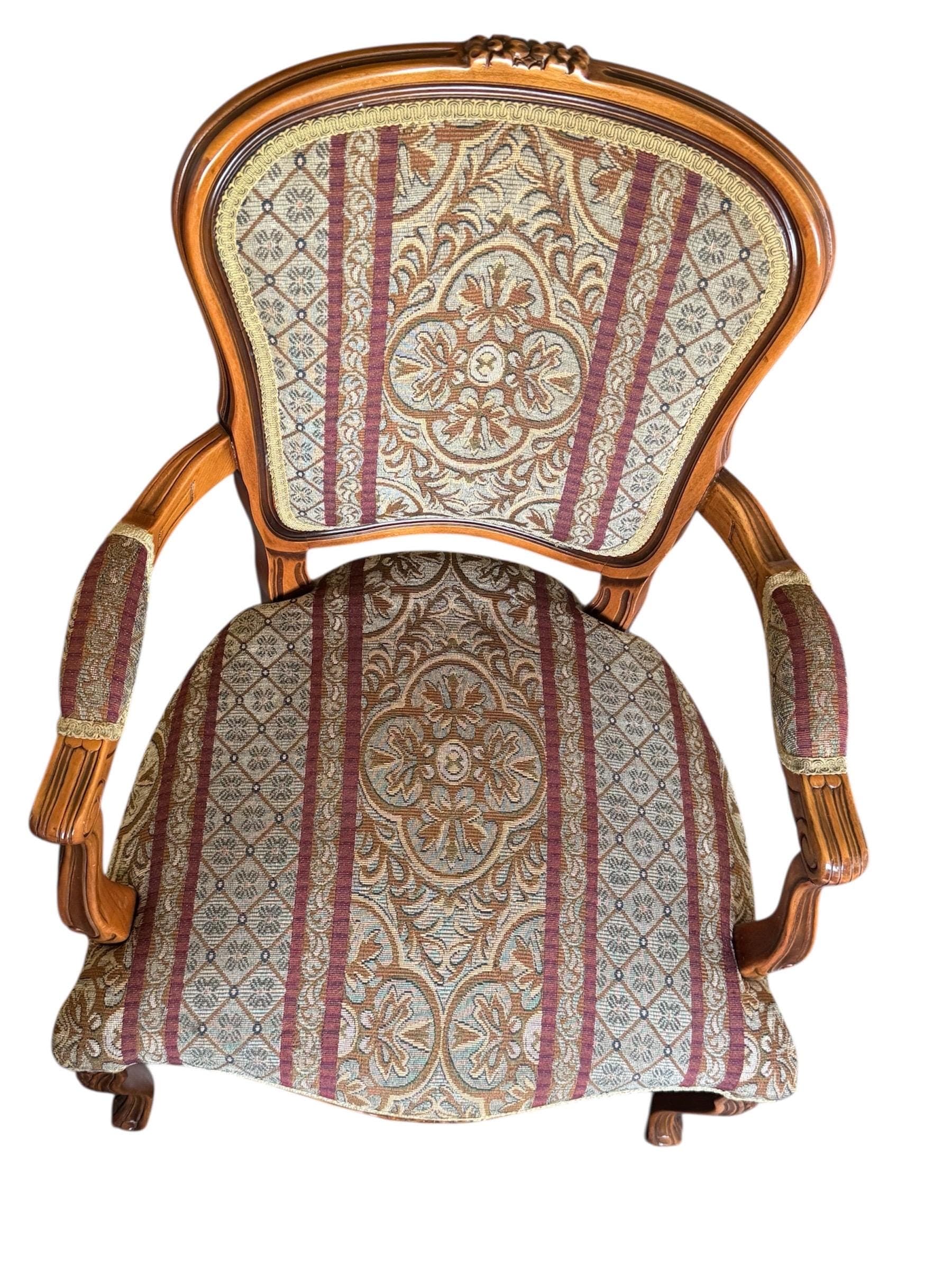 Vintage Louis XV Style Tapestry Armchairs - A Pair by Najarian Furniture - Thumbnail 14