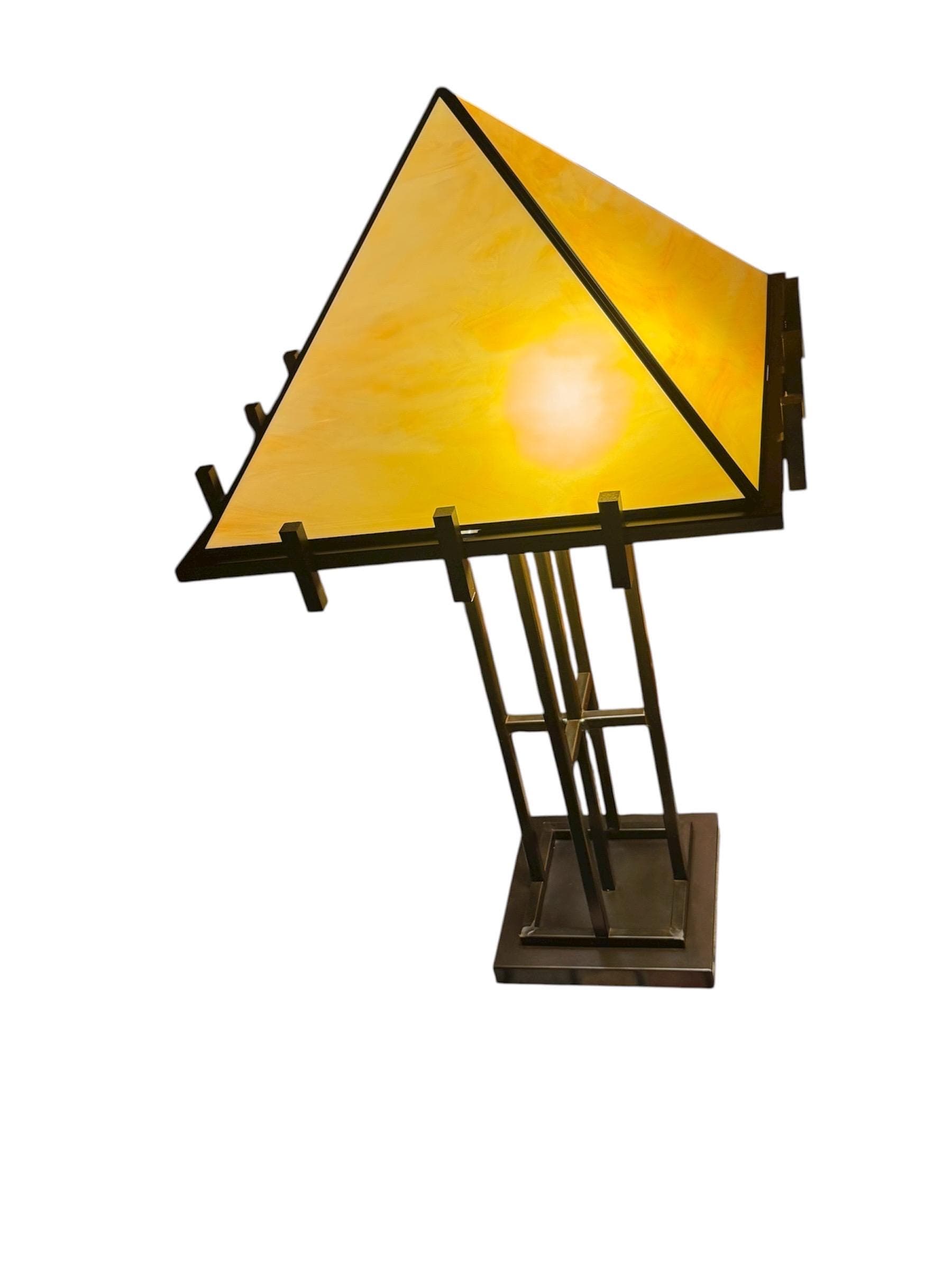 Grand 31" Mission Slag Glass Table Lamp - Thick Prairie Glass - Thumbnail 7