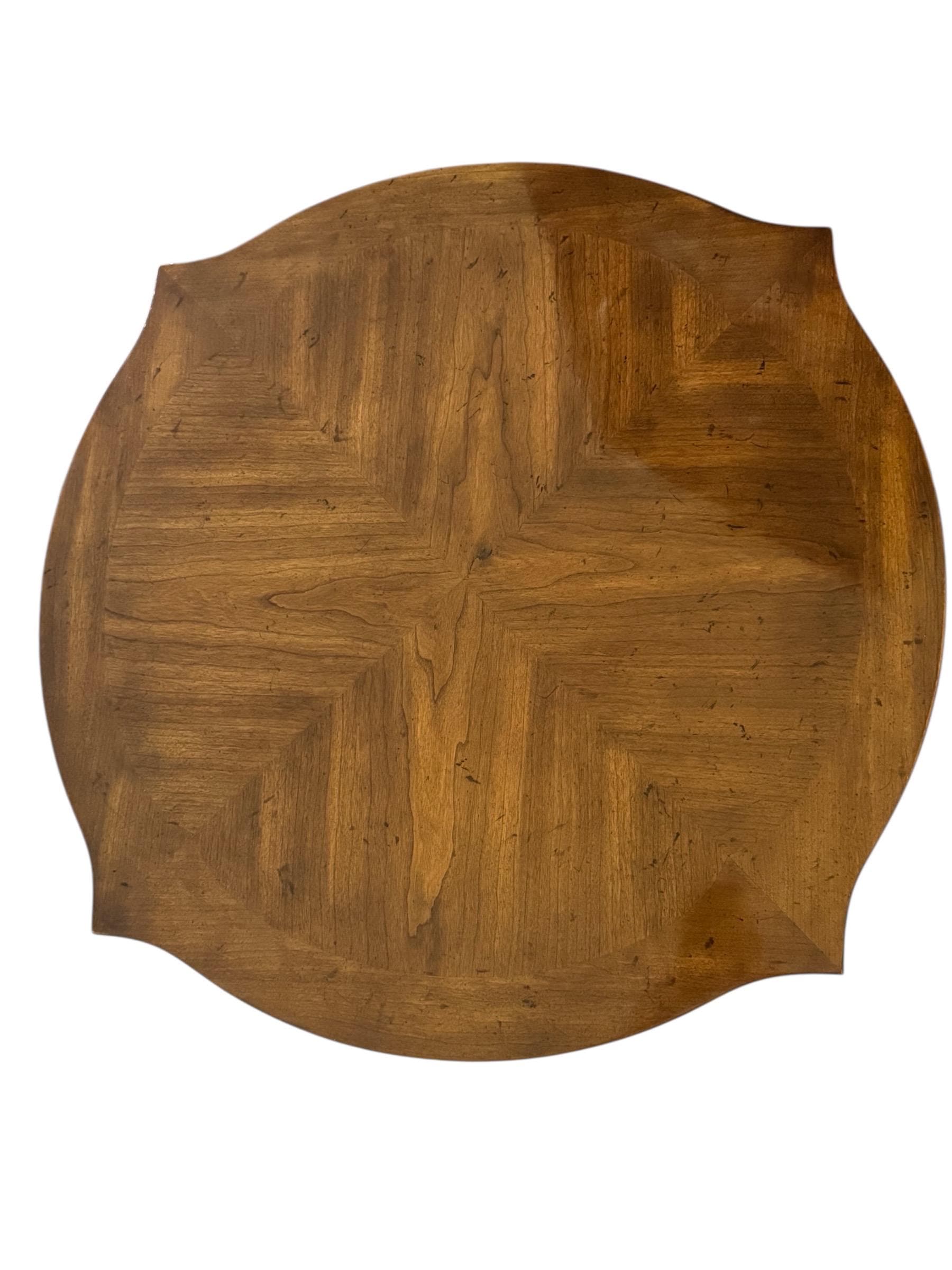 Vintage French Provincial Commode: Sunburst Top, Distressed Cream Accent - Thumbnail 2