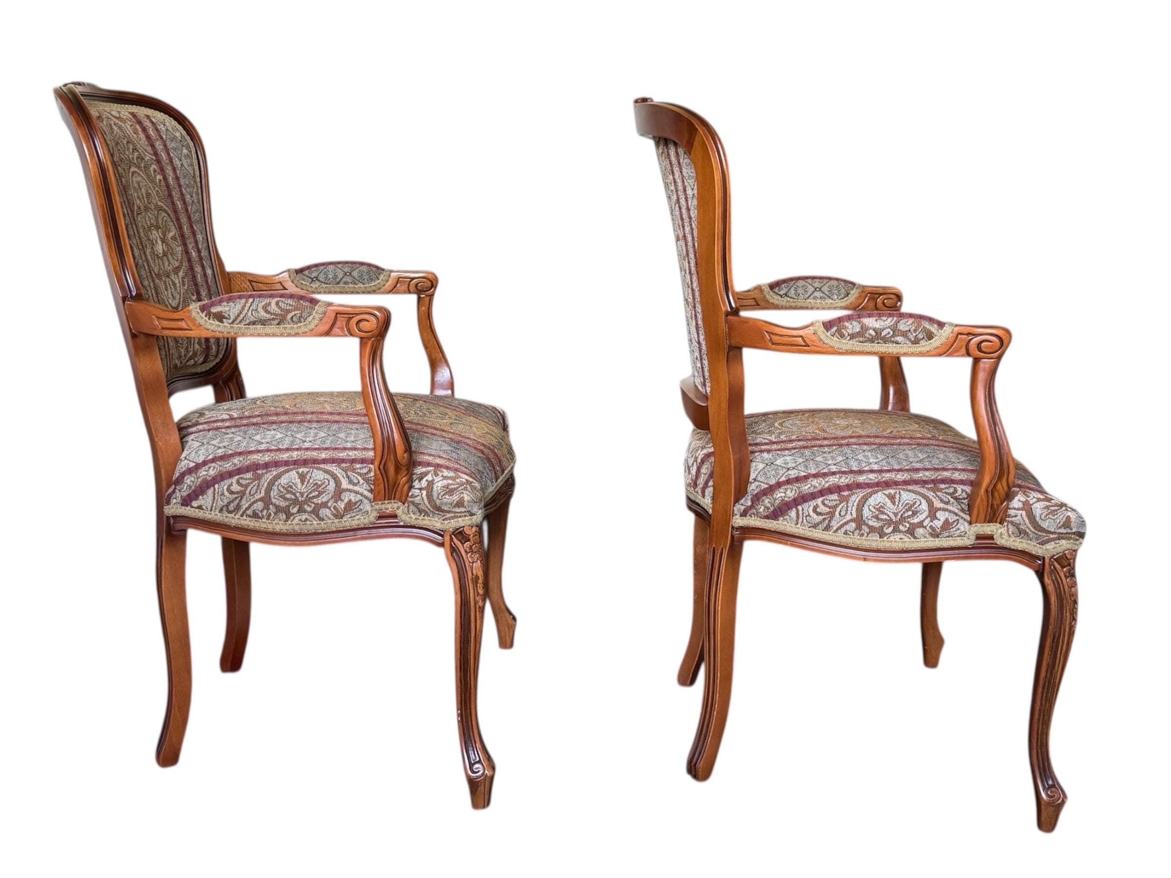 Vintage Louis XV Style Tapestry Armchairs - A Pair by Najarian Furniture - Thumbnail 6