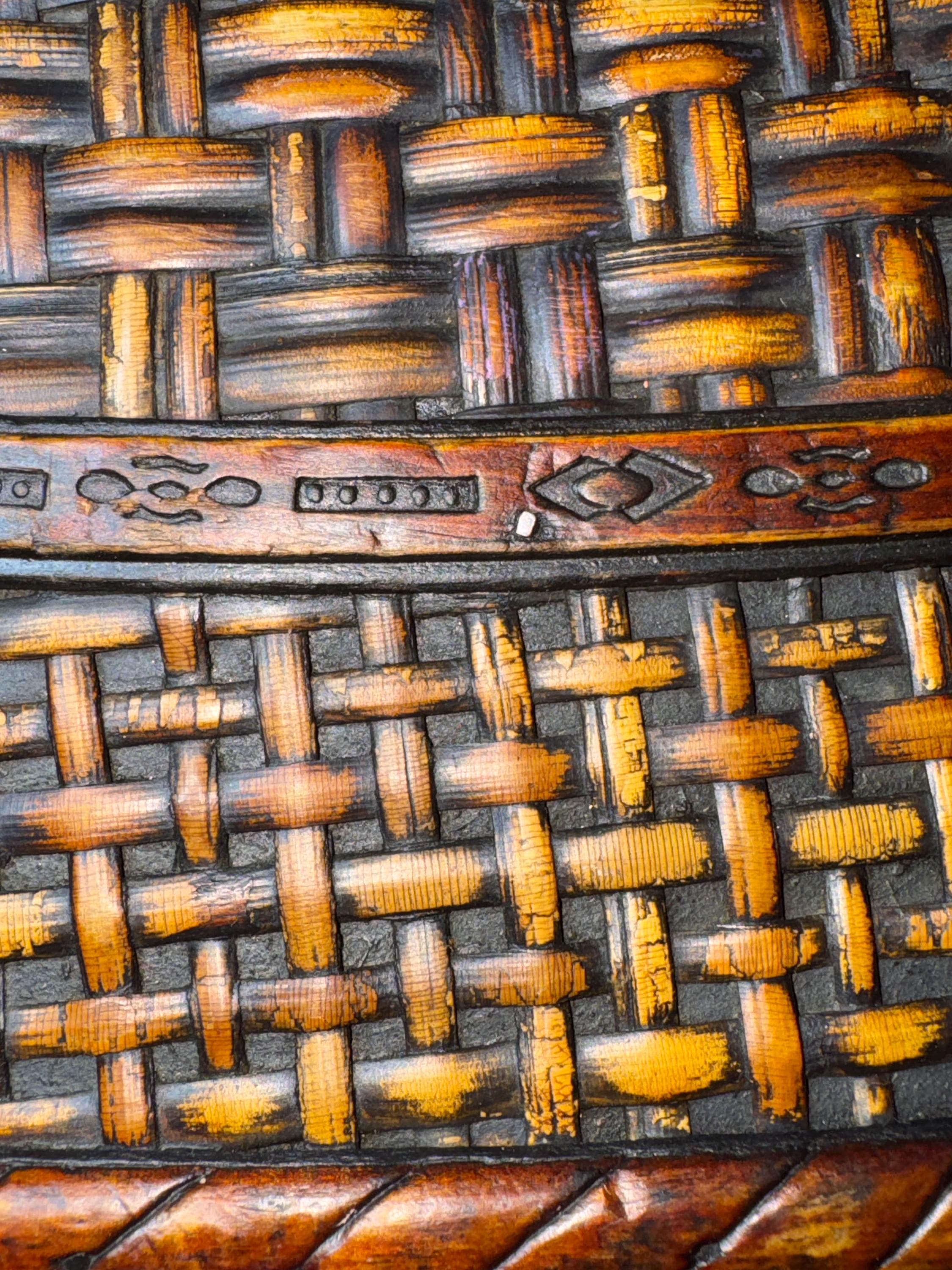 19th C. Anglo-Indian Serpentine Side Table - Ebonized & Cane - Thumbnail 14