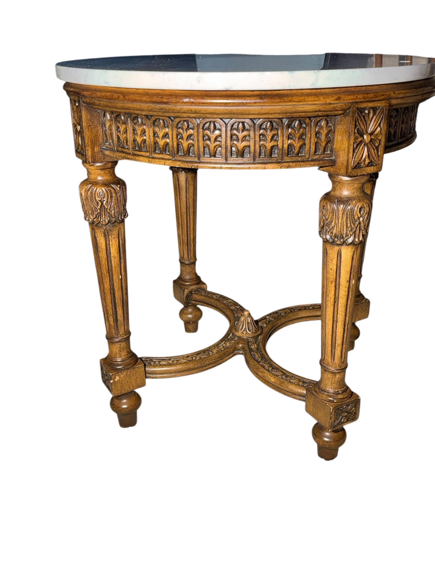 Neoclassical Italian-Style Marble Top Side Table by Hooker Furniture - Thumbnail 3