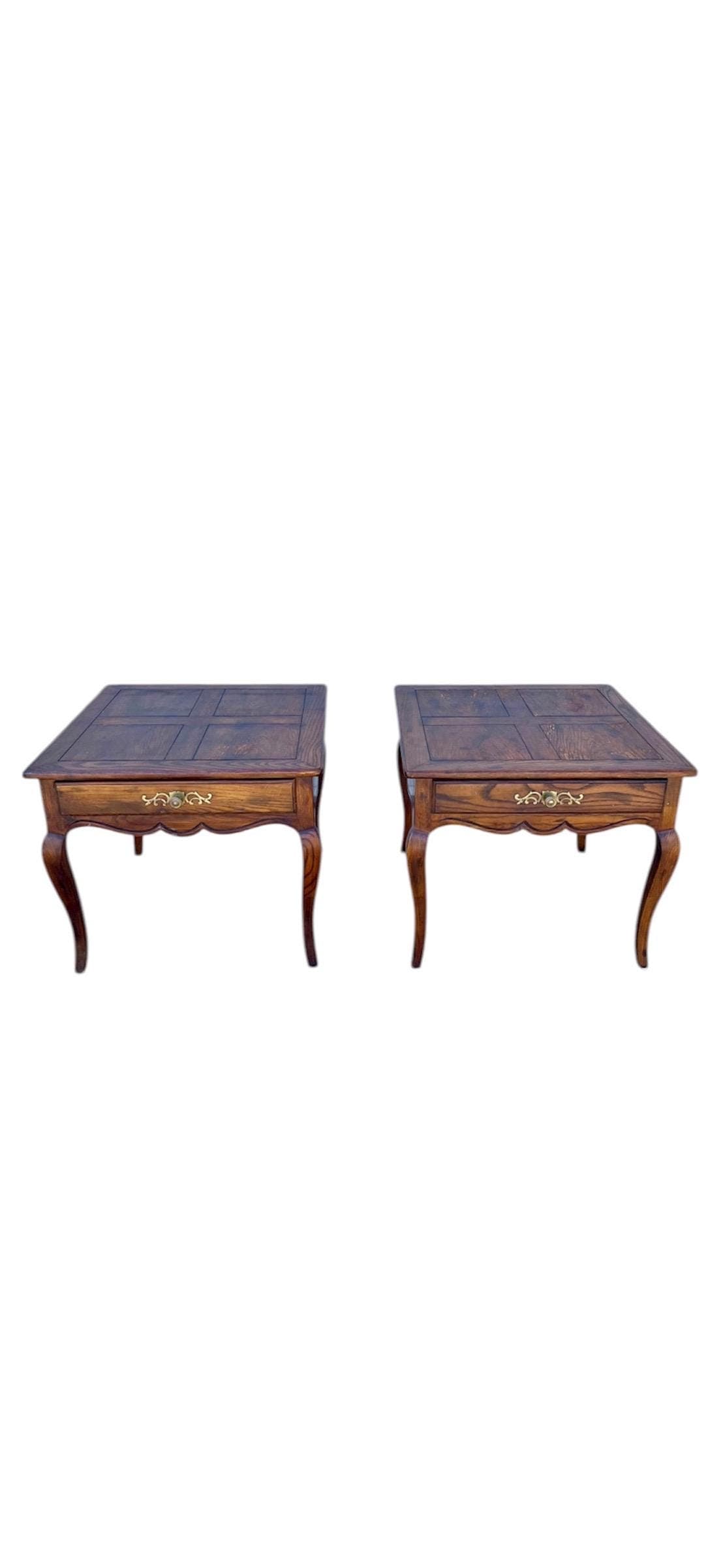 Vintage Henredon French Provincial Parquetry End Tables - Pair - Thumbnail 8