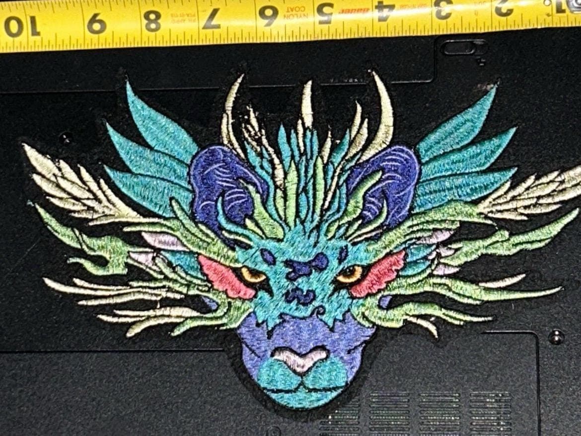 Mean looking Blue Devil Embroidery Iron-On Patch - Thumbnail 2