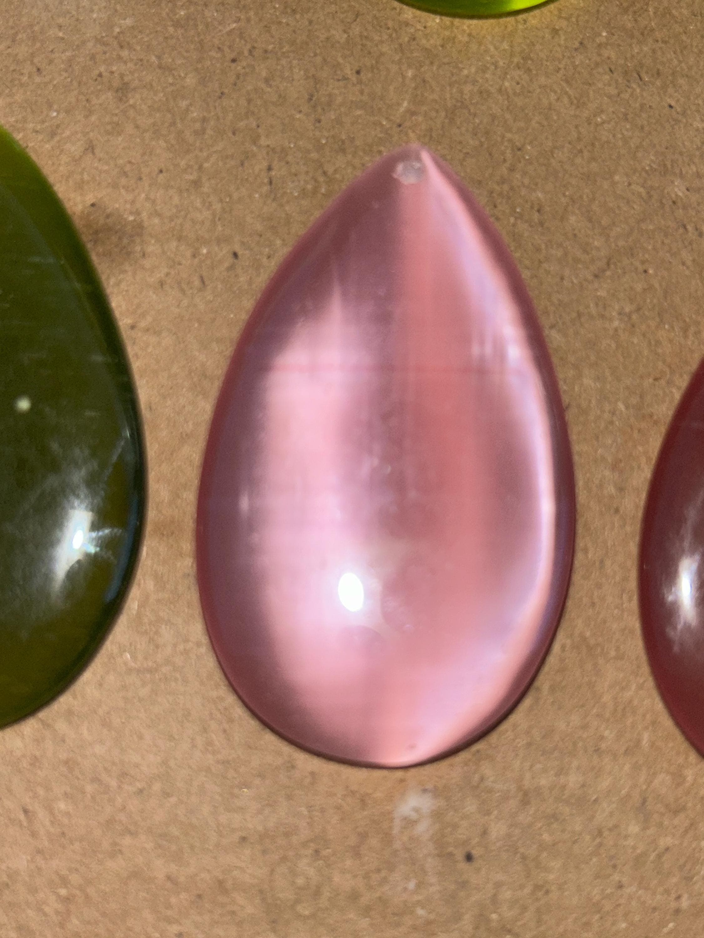 Pink or Green 39 mm Cats Eye Pendant chrysoberyl gemstone - Thumbnail 4