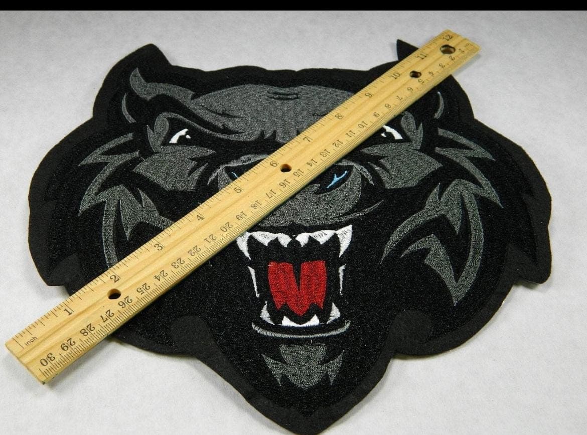 Werewolf Head Patch: Artistic Iron-On Applique (10x10 inches) - Thumbnail 2