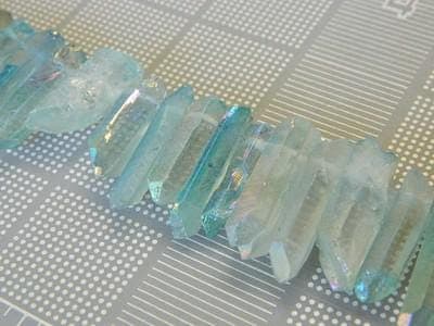 Quartz Beads Strands: Pale Turquoise AB Coated - Stick Shape - Thumbnail 7