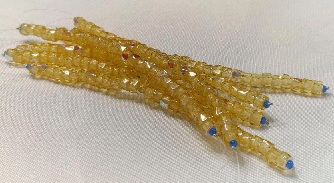 6mm Czech Fire Polished Yellow Bols Beads Transparent Luster - Thumbnail 3