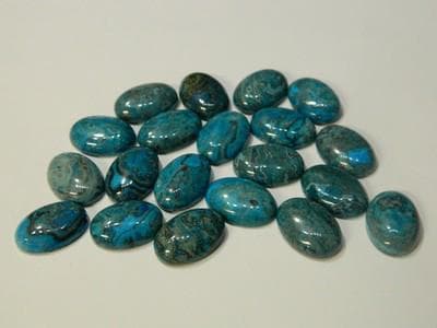 Chrysocolla Gemstones: Blue Green Cabochons (25mm Polished Peruvian) - Thumbnail 10
