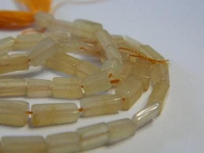 Cream Quartz Beads - Light Yellow Hand-Cut Square Tubes, 50 Count - Thumbnail 5