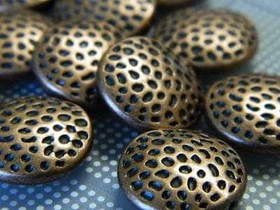 17 mm Copper Coin Beads: Antiqued Flat Round Spacers 50 beads per order - Image 1