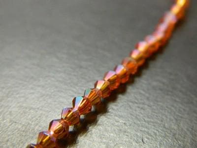 Crafting Glass Beads, Orange Red Bicone (3mm Strand, 18 Inch) - Thumbnail 8