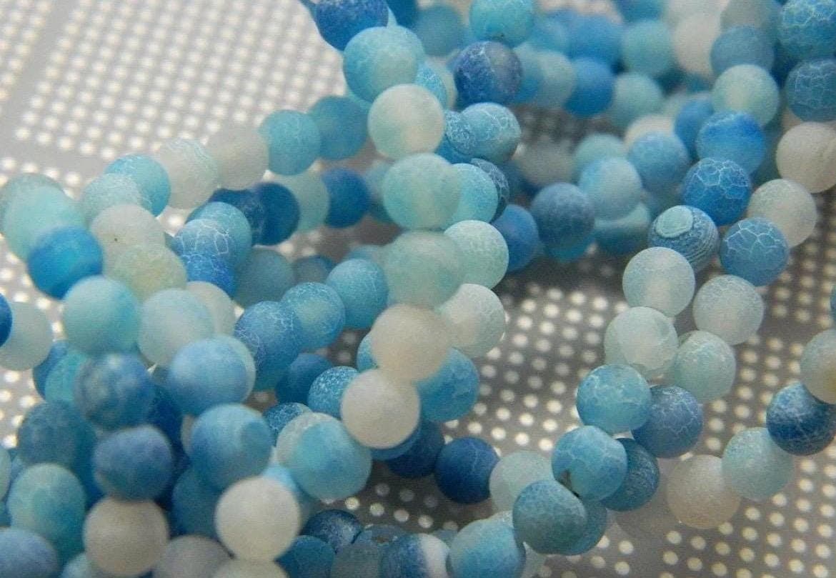 4mm Light Green Crackle Agate-Natural Crackle Agate Beads - Thumbnail 15