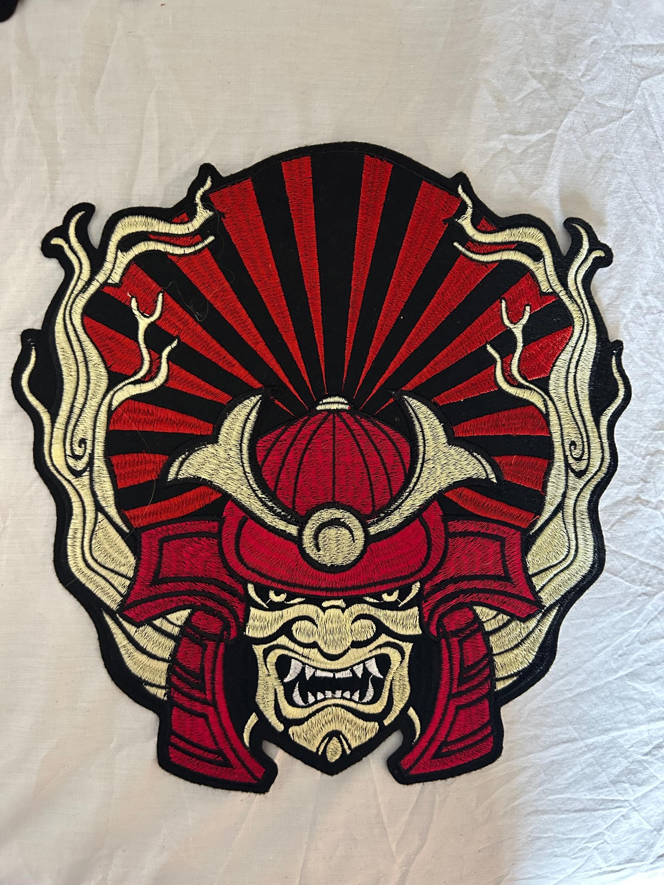 Embroidery Red Samurai Iron on Patch 12” patch - Image 1