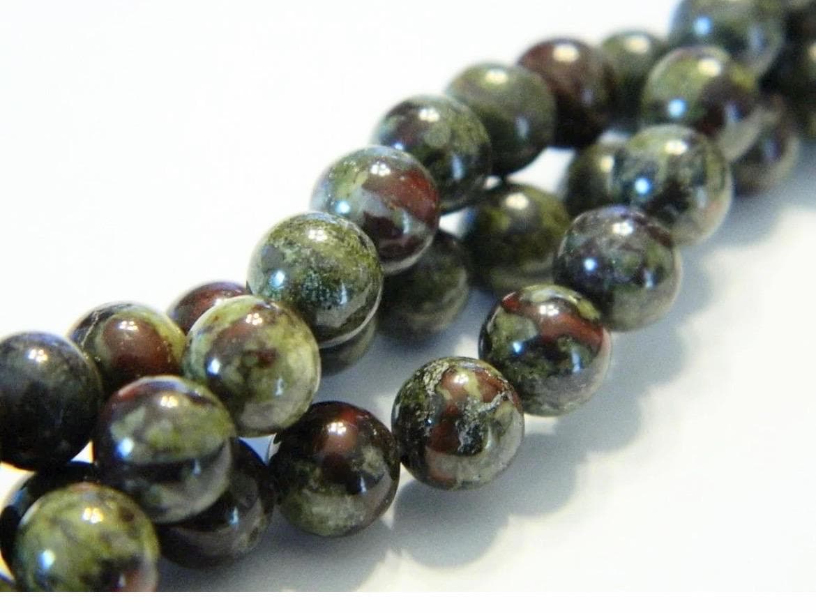 Dragon Blood Jasper Beads | 6mm & 8mm Round Green and Red Gemstone Beads | Jewelry Making Supplies - Thumbnail 8