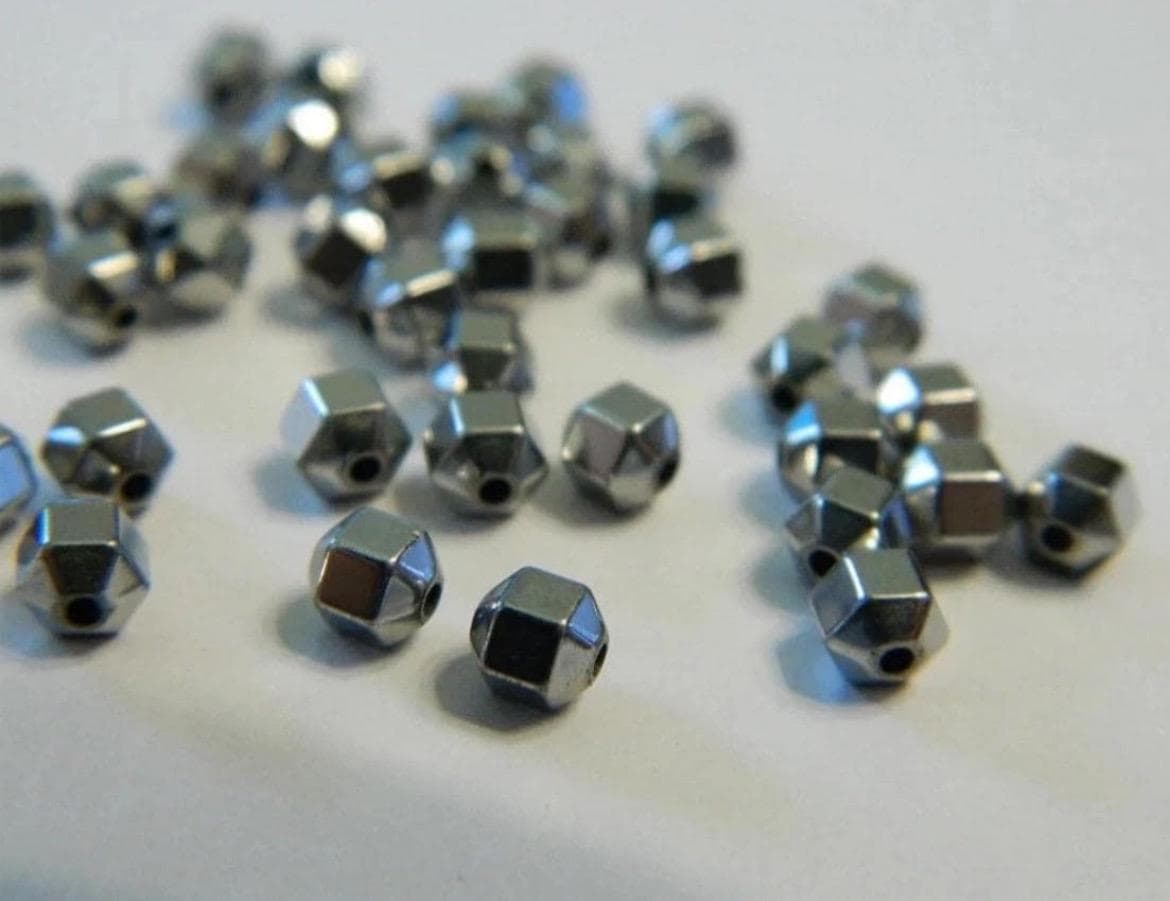 4mm Hexagon Shape Hematite Spacer Beads Select Color in Various - Thumbnail 7