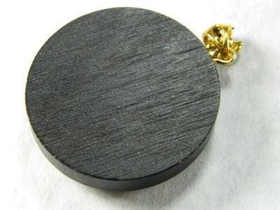 Bali Amulet Necklace 44 mm- Round Sandalwood with Brass Accents - Thumbnail 8