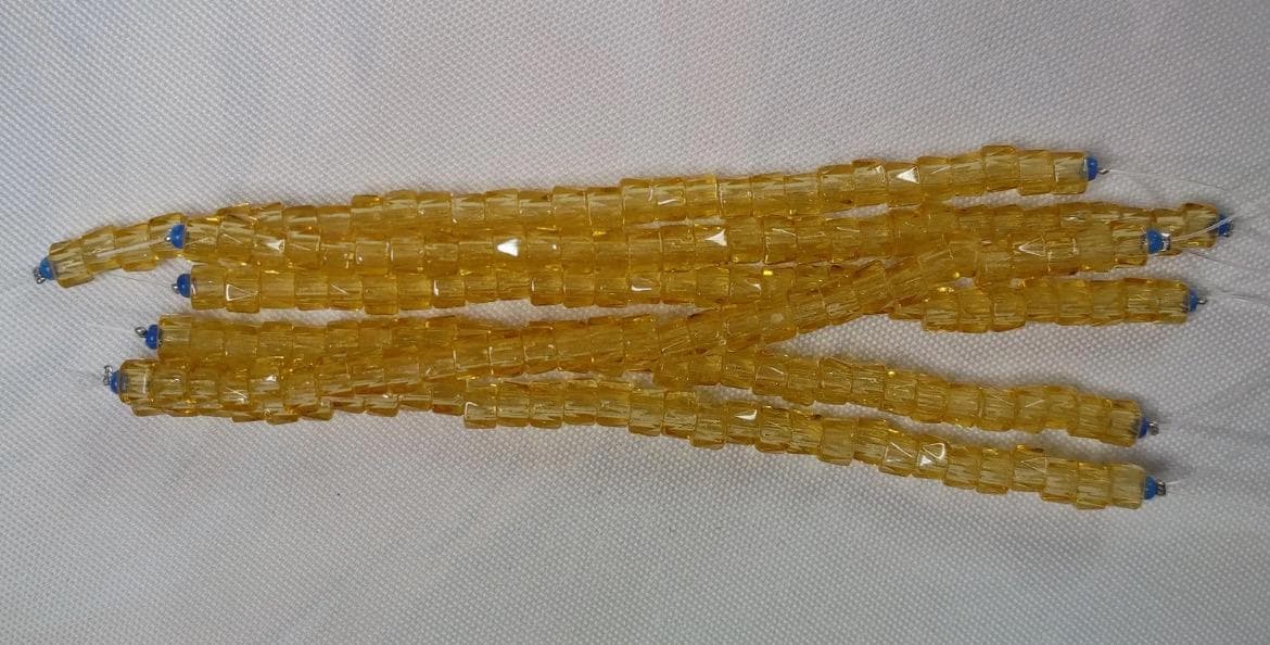 6mm Czech Fire Polished Golden Rod , Bols Beads Transparent Luster - Thumbnail 3