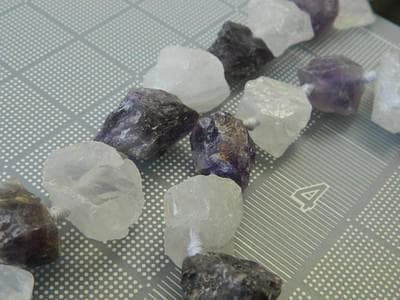 Quartz and Amethyst Beads: Chunky Nuggets for Jewelry (Large Size) - Thumbnail 2