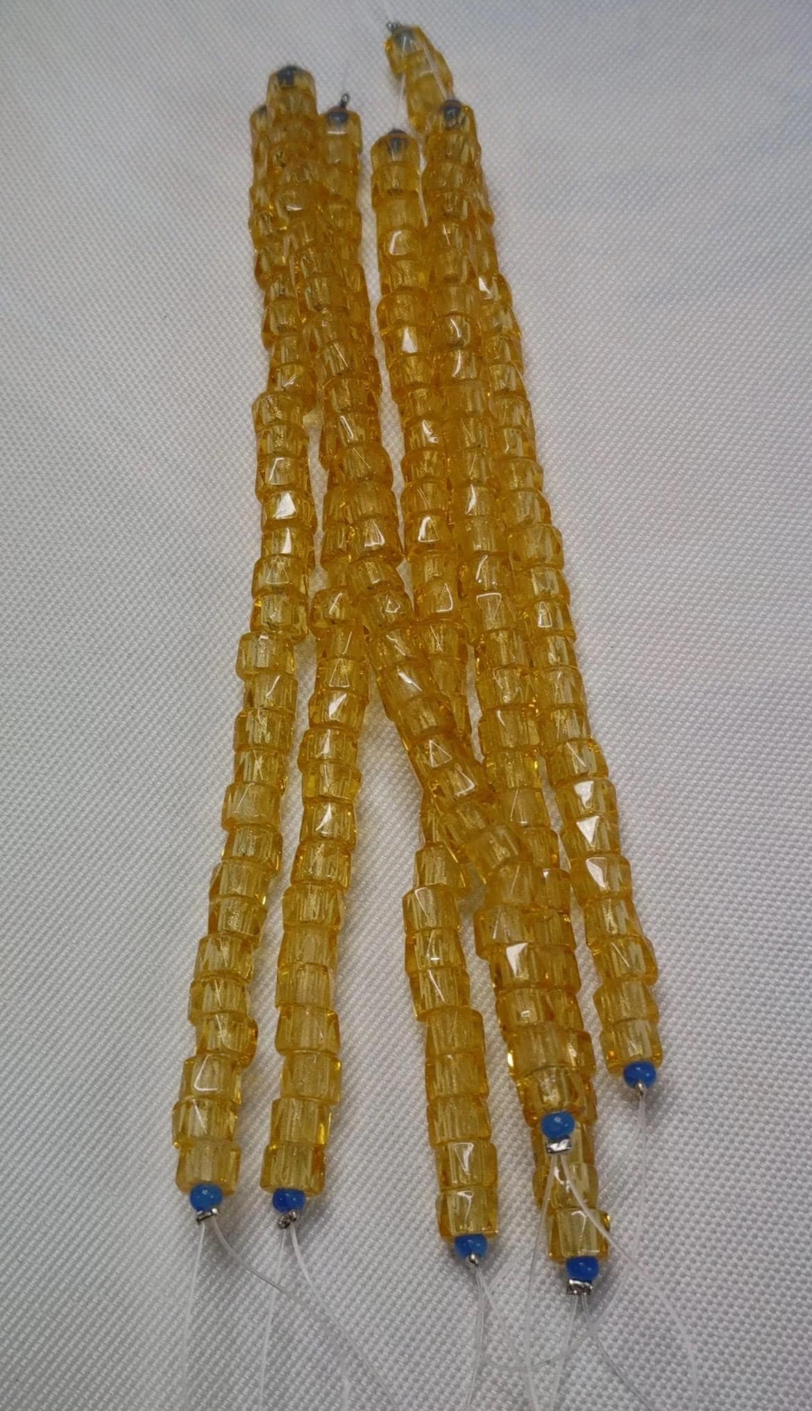 6mm Czech Fire Polished Golden Rod , Bols Beads Transparent Luster - Thumbnail 2