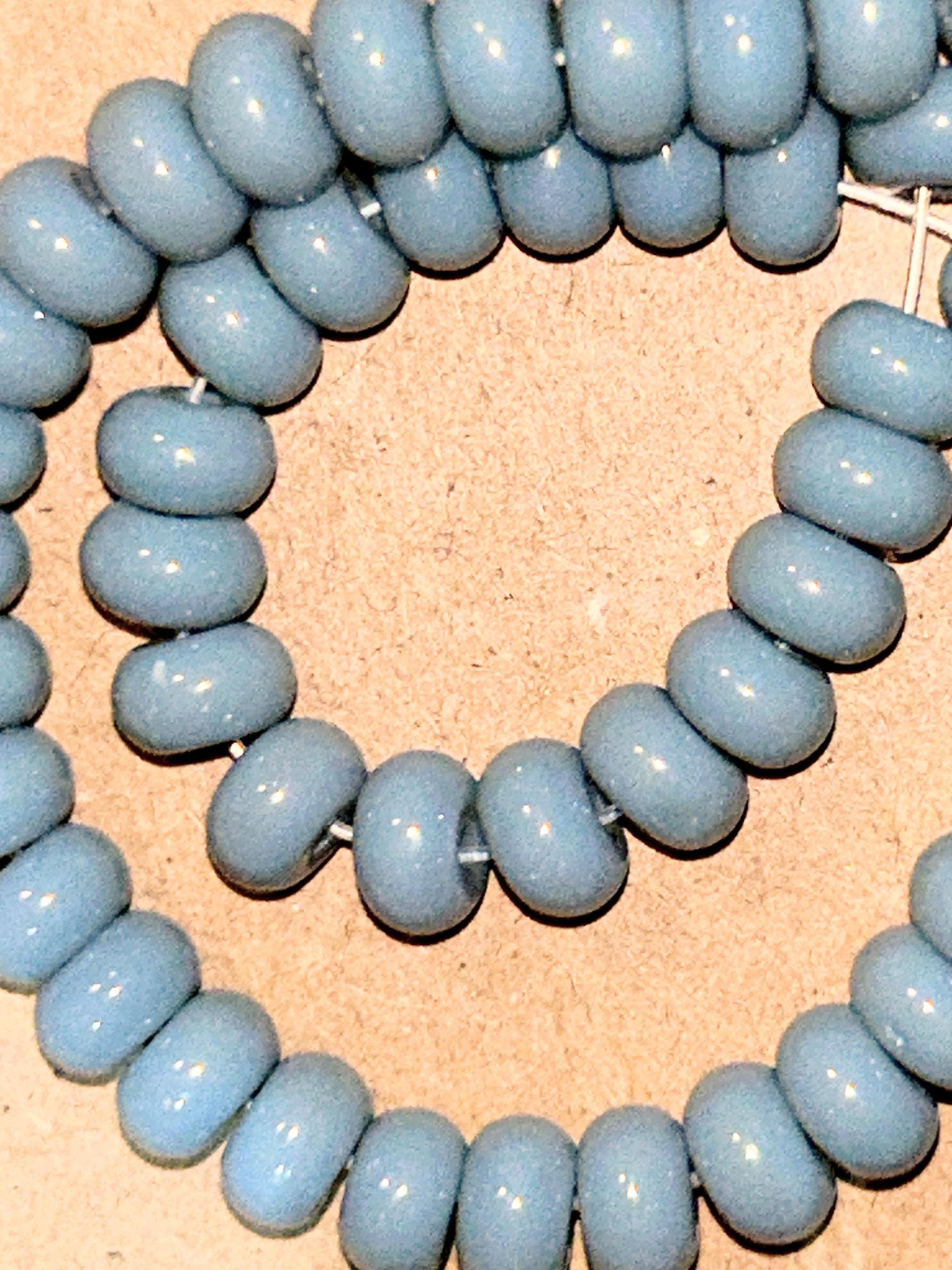 6mm All Natural Smooth Rondell Blue Quartz AAA Beads - Thumbnail 2