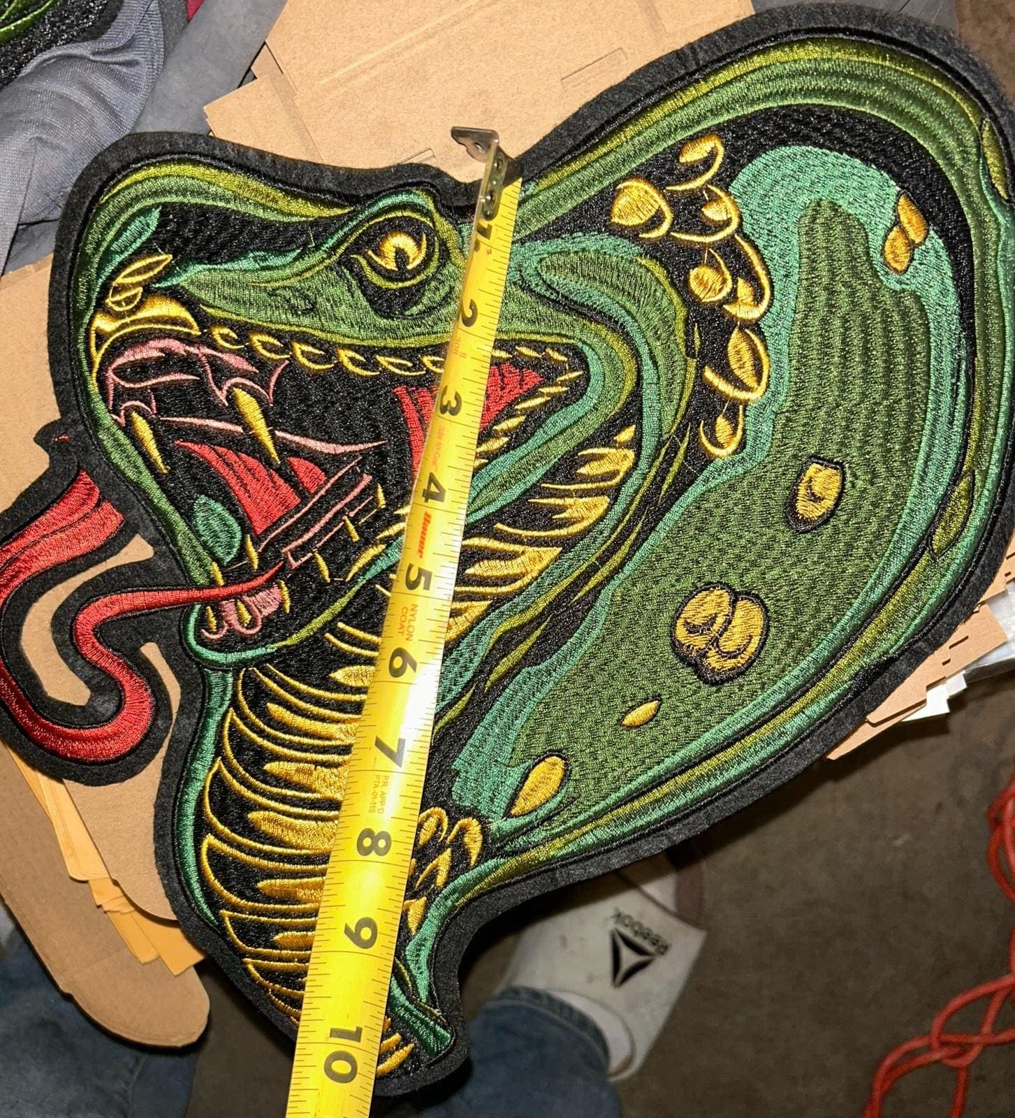 Dragon Embroidered Patch - Iron-On Heat Press Fabric Design - Thumbnail 2