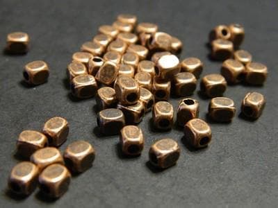 Tibetan Copper Spacer Beads, Rectangular Cuboid (50 Pieces) - Thumbnail 3