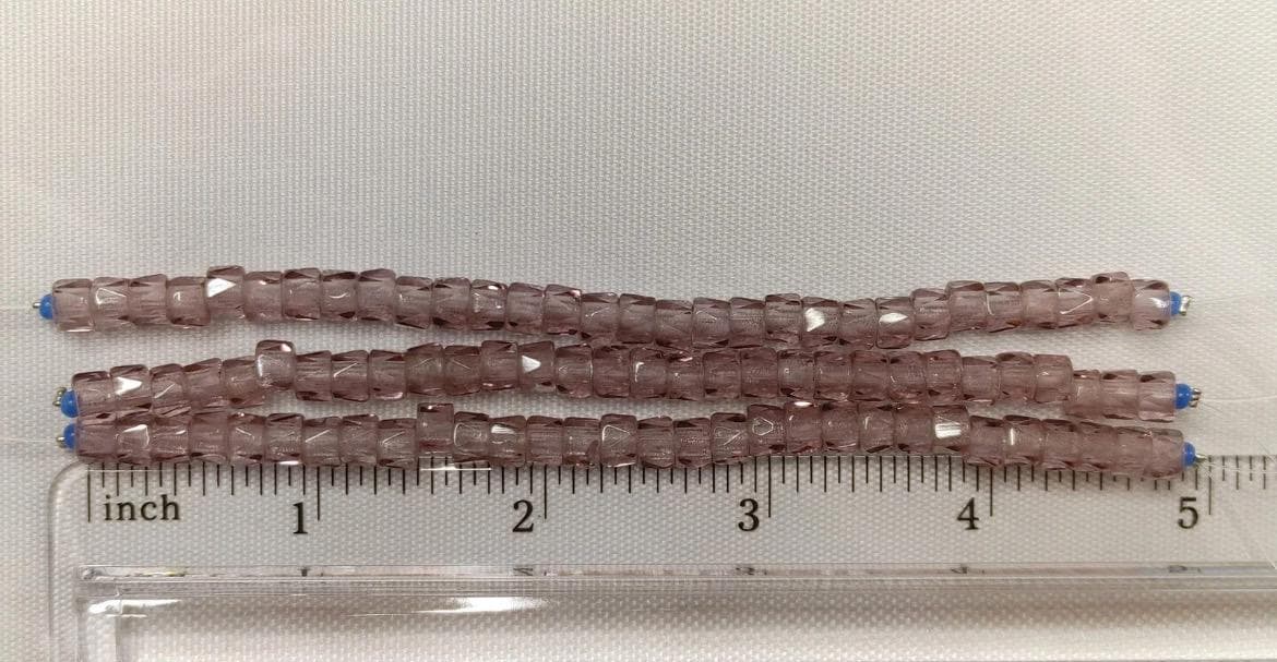 6mm Czech Fire Polished Mauve , Bols Beads Transparent Luster - Thumbnail 2