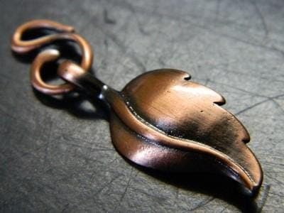 Floral Leaf Toggle Clasps, Brushed Red Copper (Set of 2) - Thumbnail 2