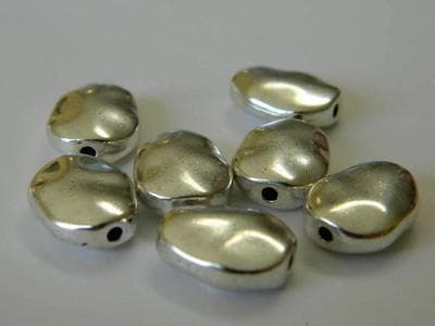 Tibetan Silver Beads: Oval Wavy Design - Antiqued Metal Spacers - Thumbnail 10
