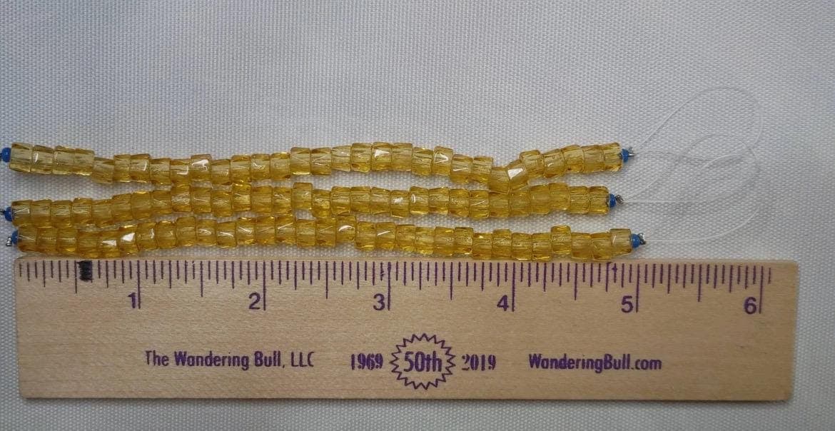 6mm Czech Fire Polished Golden Rod , Bols Beads Transparent Luster - Thumbnail 4