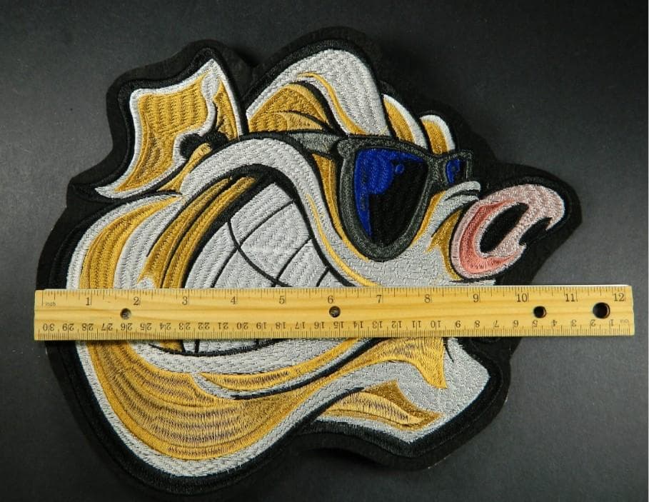 Pig Iron-On Patch: Sunglasses Embroidery, USA Handmade - Thumbnail 3