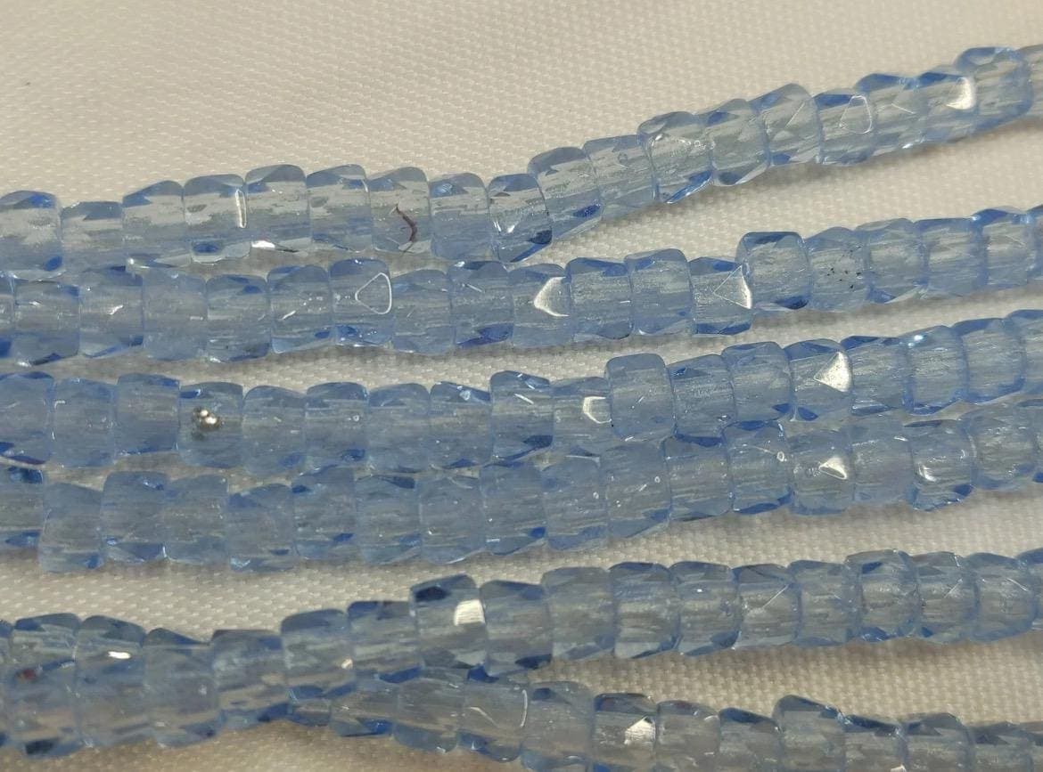 6mm Czech Fire Polished Baby Blue , Bols Beads Transparent Luster - Thumbnail 2