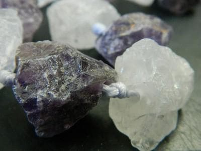Quartz and Amethyst Beads: Chunky Nuggets for Jewelry (Large Size) - Image 1