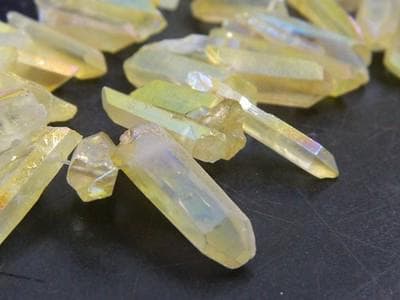 Champagne Yellow Quartz Beads: Natural Stick Shape Strands - Thumbnail 4