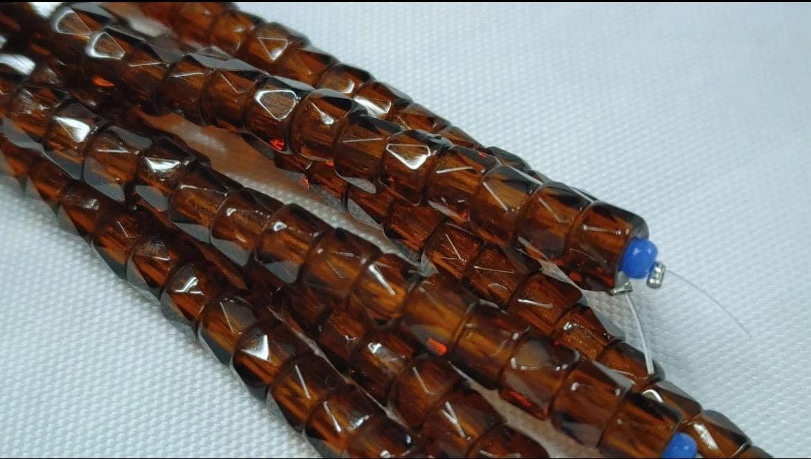 6mm Czech Fire Polished Bronze , Bols Beads Transparent Luster - Thumbnail 3