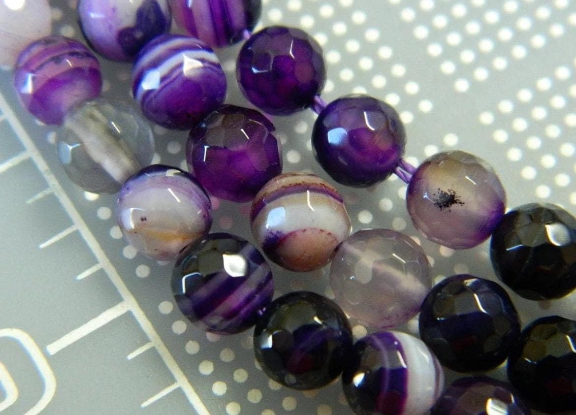 6mm Grade A Madagascar Purple Agate Beads, Natural Round Gemstone Beads, Jewelry Making Supplies - Thumbnail 2