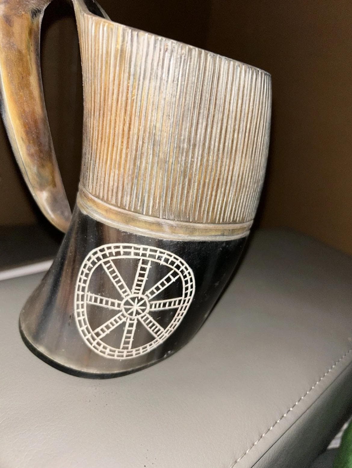 Handcrafted Viking Drinking Horn Mug | Norse Beer Stein. 5 different cups - Thumbnail 5